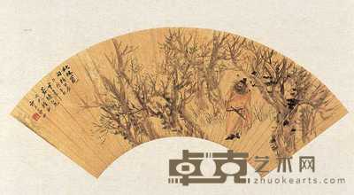 倪田 秋林觅句 51×18cm